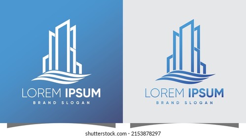 Building logo with creative modern syle Premium Vector 