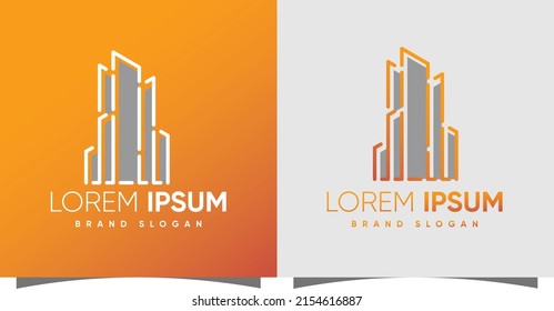 Building logo with creative modern syle Premium Vector 