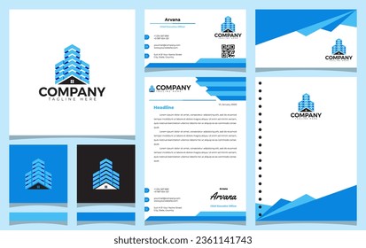 diseño de logotipo de construcción con ideas de concepto 3d