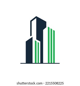 Design des Gebäudes-Logos. Design des abstrakten Gebäudelogo