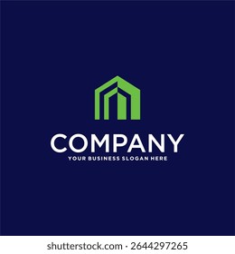 Gebäude-Logo-Design mit Wohnung