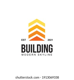 Diseño de logotipo de construcción con plantilla de diseño de flecha arreglada