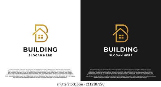 Building Logo Design with B House Initial.