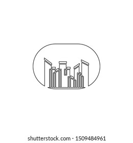 building logo design with black lines