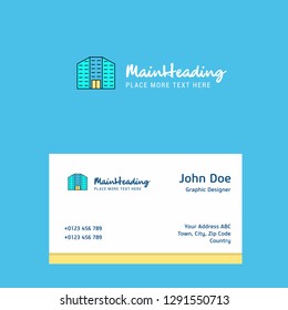 Building logo Design with business card template. Elegant corporate identity. - Vector