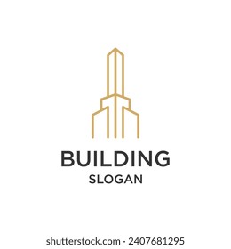 Diseño de logotipo de construcción para la construcción de empresas con vector de prima de elemento creativo