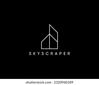 Building logo design concept for business identity.