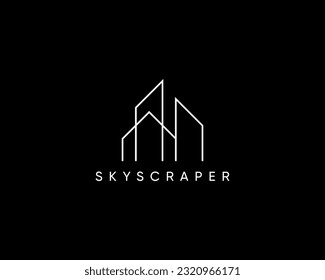 Building logo design concept for business identity.