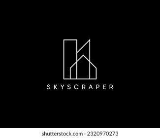 Building logo design concept for business identity.