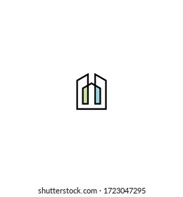 Building logo design concept, line logo,monogram logo