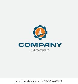 diseño del logo de construcción, plantilla de diseño, Edificio Inmobiliario y Casa de Construcción, logotipo de la casa de construcción creativa, Logotipos de construcción