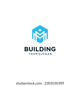 building logo design with construction