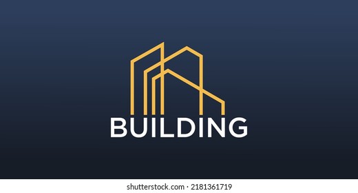 Building logo design for construction company with modern concept.