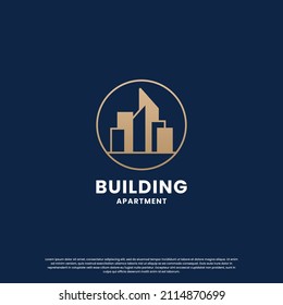 building logo design creative with golden color