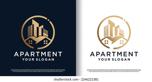 building logo design with creative unique style premium vector