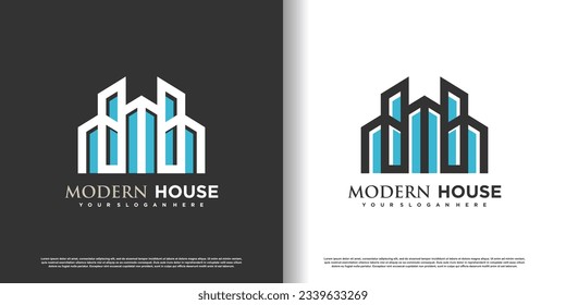 building logo design with creative unique style premium vector