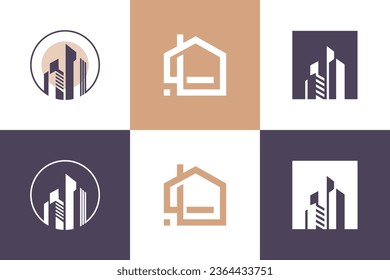 Building logo design element vector with creative concept idea