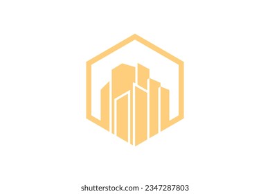 Building logo design elements with unique style creative concept