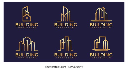 building logo design graphic set	
