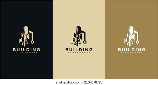 Erstellen Sie Logo-Design mit Symboldaten Logo Design Inspiration. Baulogo, Datenlogo