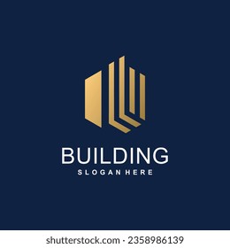 Building logo design icon element with modern creative concept