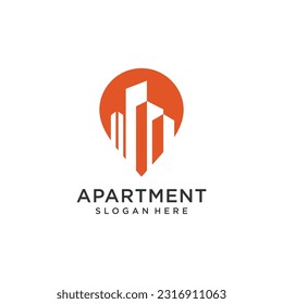 Building logo design idea with modern creative simple abstract unique concept