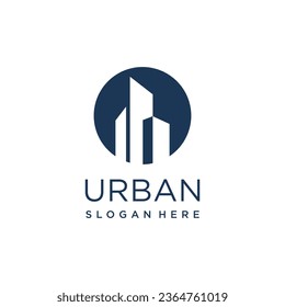 Idea de diseño de logotipo de construcción con concepto moderno