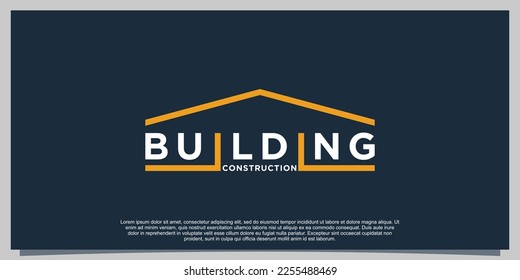 building logo design illustration with simple creative