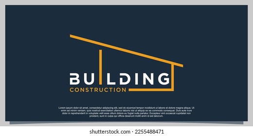 building logo design illustration with simple creative