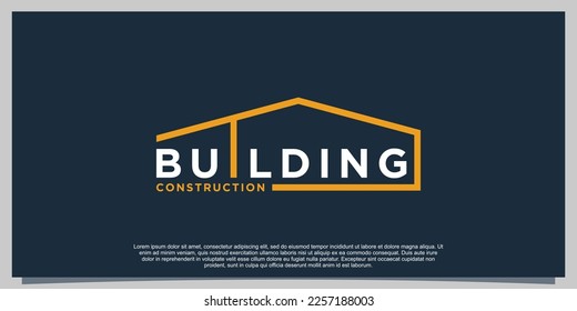 building logo design illustration with simple creative