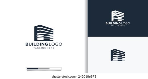 inspiración en el diseño del logo de construcción. construcción creativa con inspiración de esbozo.