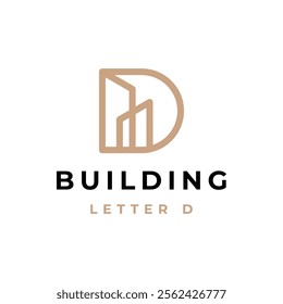 building logo design, or letter D with building