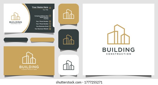 building logo design with line art style. city building abstract For Logo Design Inspiration and business card design