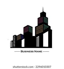 Bauen Logo-Design mit Linienform-Design, Vektorgrafik, Illustration und Immobilien-Symbol. 