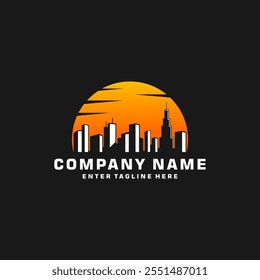 building, building logo design in the middle of the city, urban, construction, contractor logo, office, estate