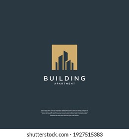 Building logo design with negative space style real estate, architecture, construction - Shutterstock ID 1927515383