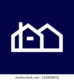 Building logo design with negative space style real estate, architecture, construction