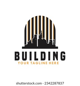 Diseño de logotipos de construcción Vector Premium