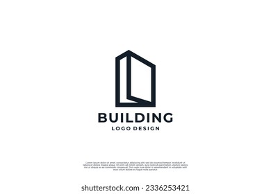 Building logo design. Real estate, architecture logo concept.