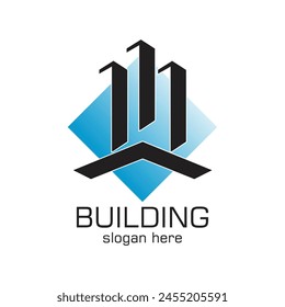 Diseño de logotipo de construcción concepto simple Vector de Premium