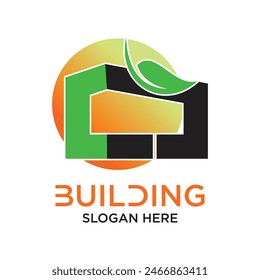 Building logo design simple concept premium Vector