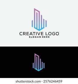 building logo design symbol vector abstract monogram initial letter