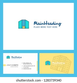 Building Logo design with Tagline & Front and Back Busienss Card Template. Vector Creative Design