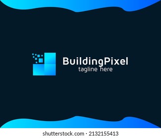 building logo design with tech sign