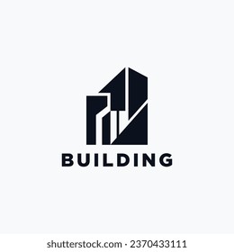 Building logo design template with art logo vector