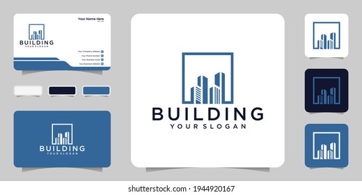 building logo design template and business card