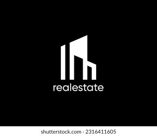 Building logo design template for business identity. Modern real estate, architecture, property, skyscrapers, construction and planning logo concept.