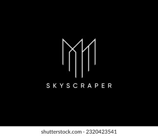 Building logo design template for business identity.