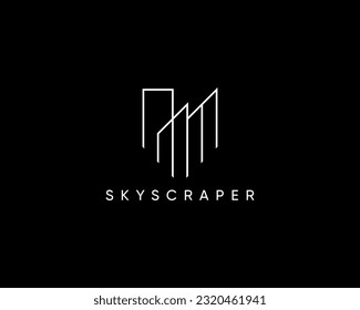 Building logo design template for business identity.