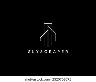 Building logo design template for business identity.